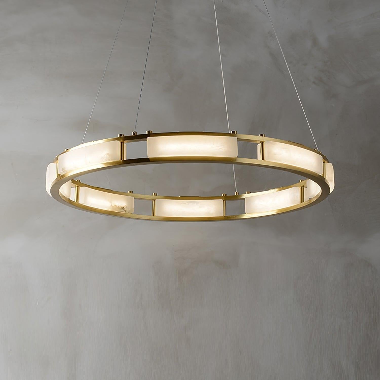 Qatar Alabaster Round Chandelier by Bling Lighting Studio