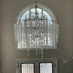 Silver Flower Branch Chandelier with Icicle Details additional product view