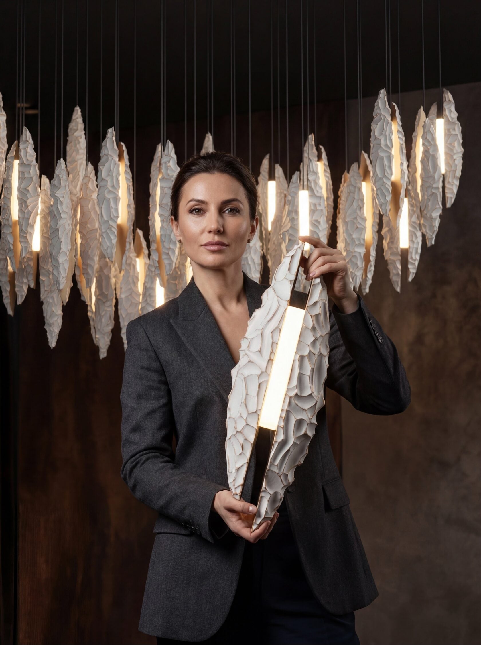 Silver Ice Shard Chandelier