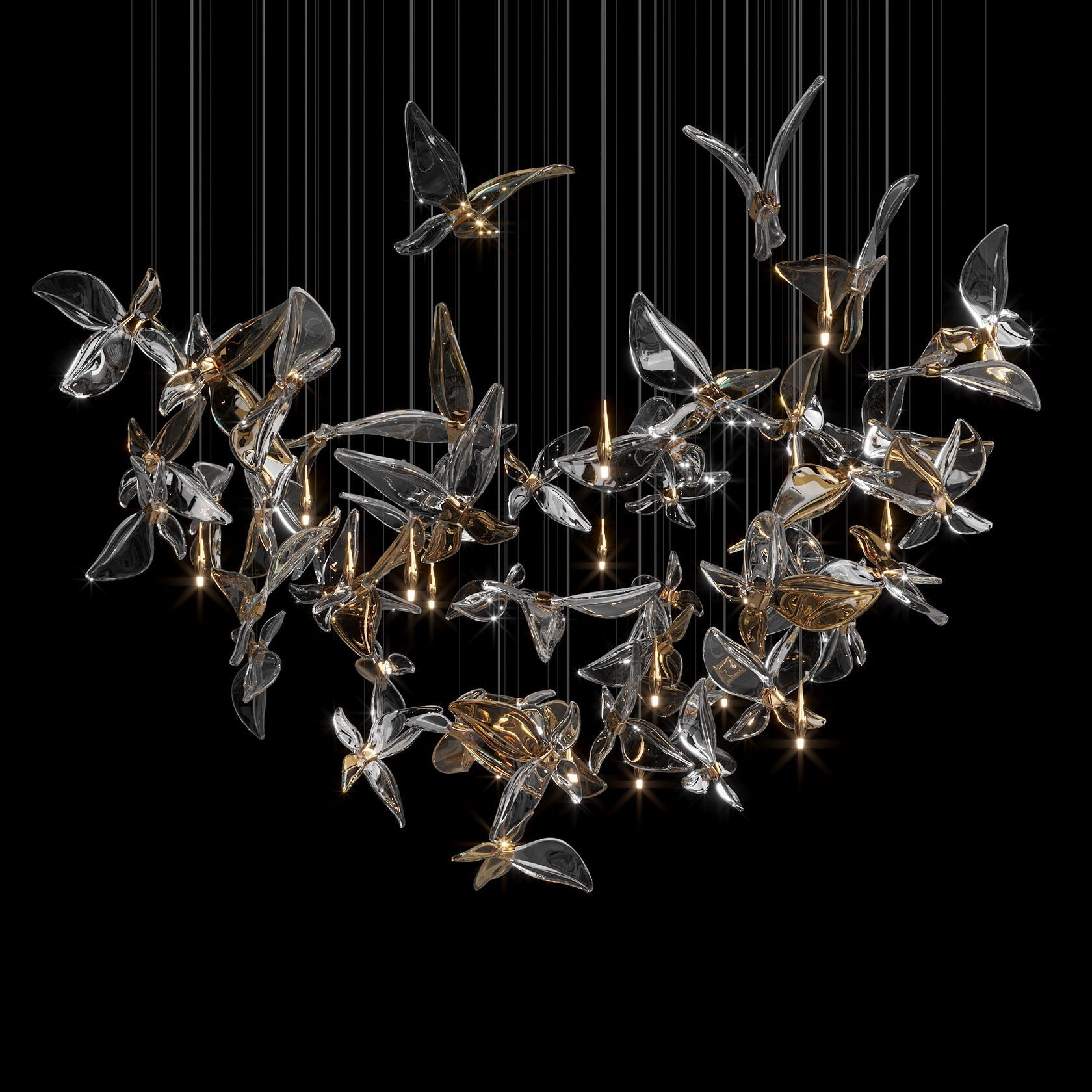 Smoke Butterfly Flight Chandelier