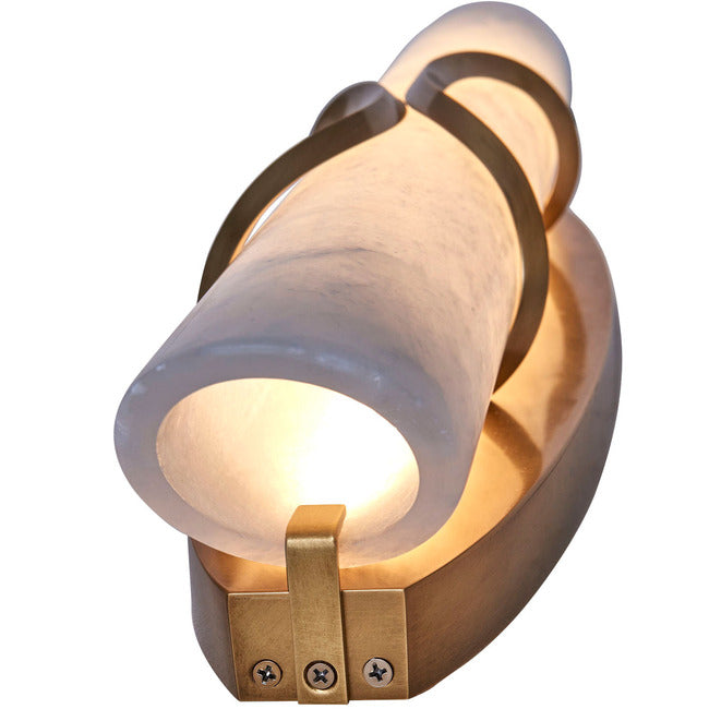 Basalt Tubular Alabaster Wall Sconce by Bling Lighting Studio