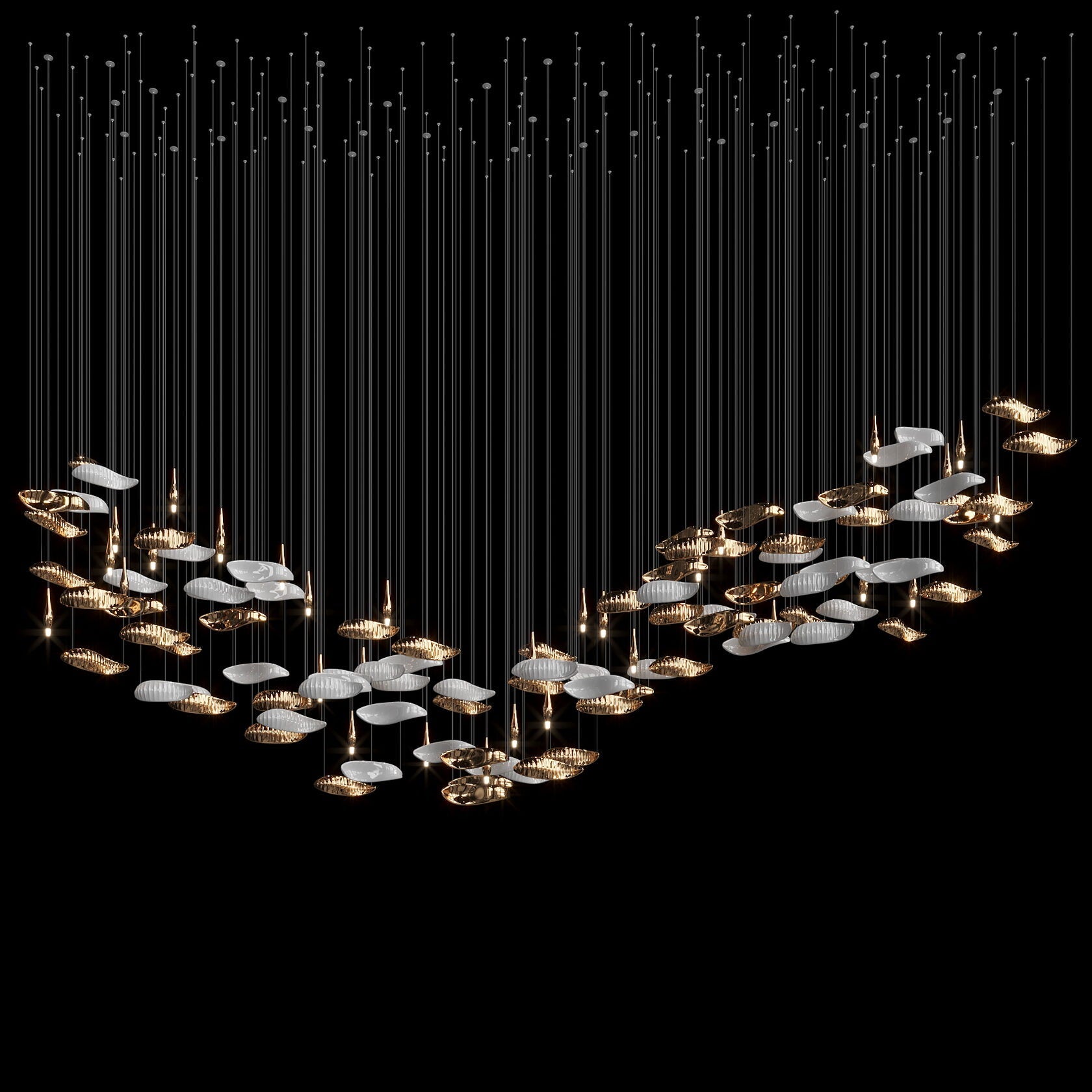 Amber Glass Drift Chandelier
