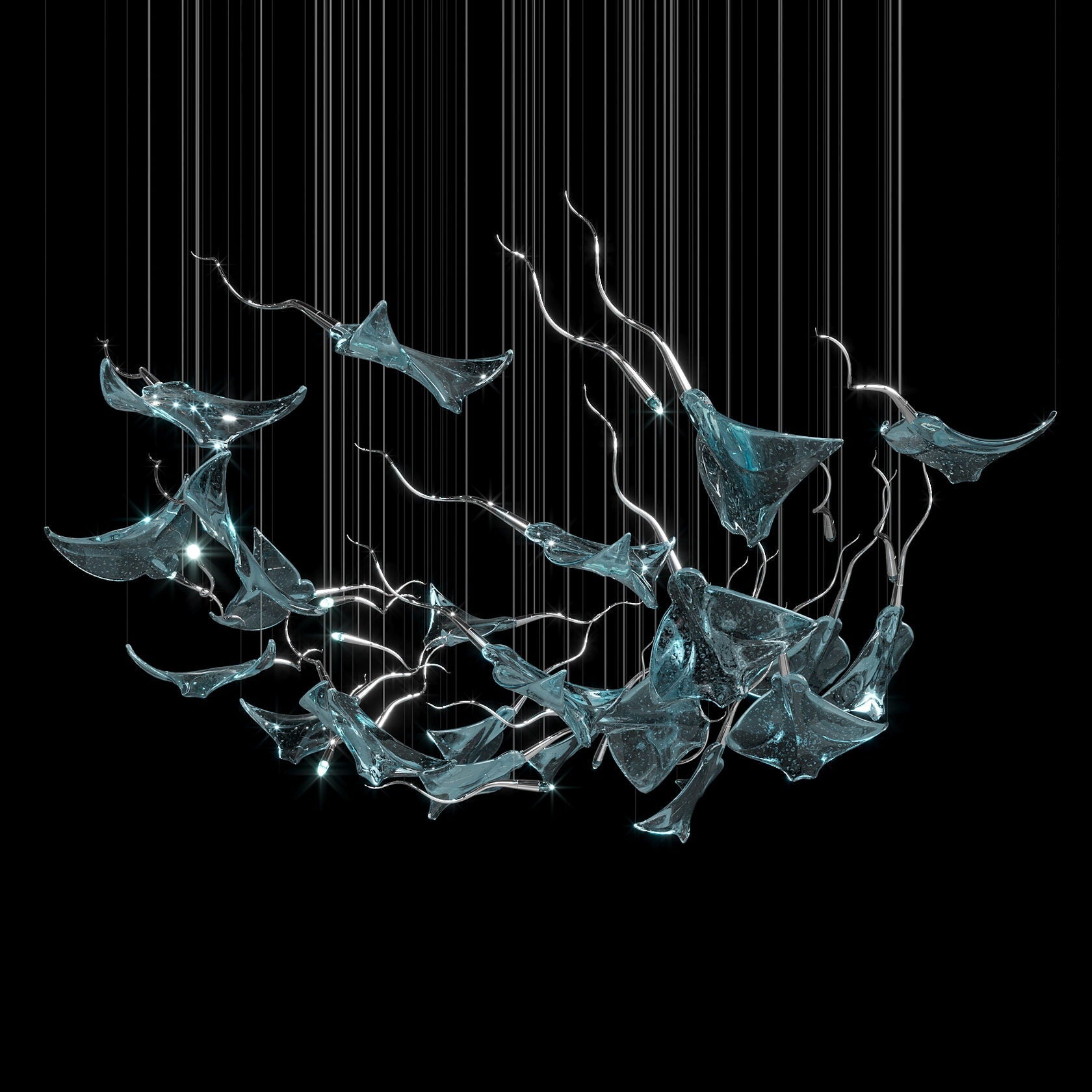 White Manta Branch Chandelier