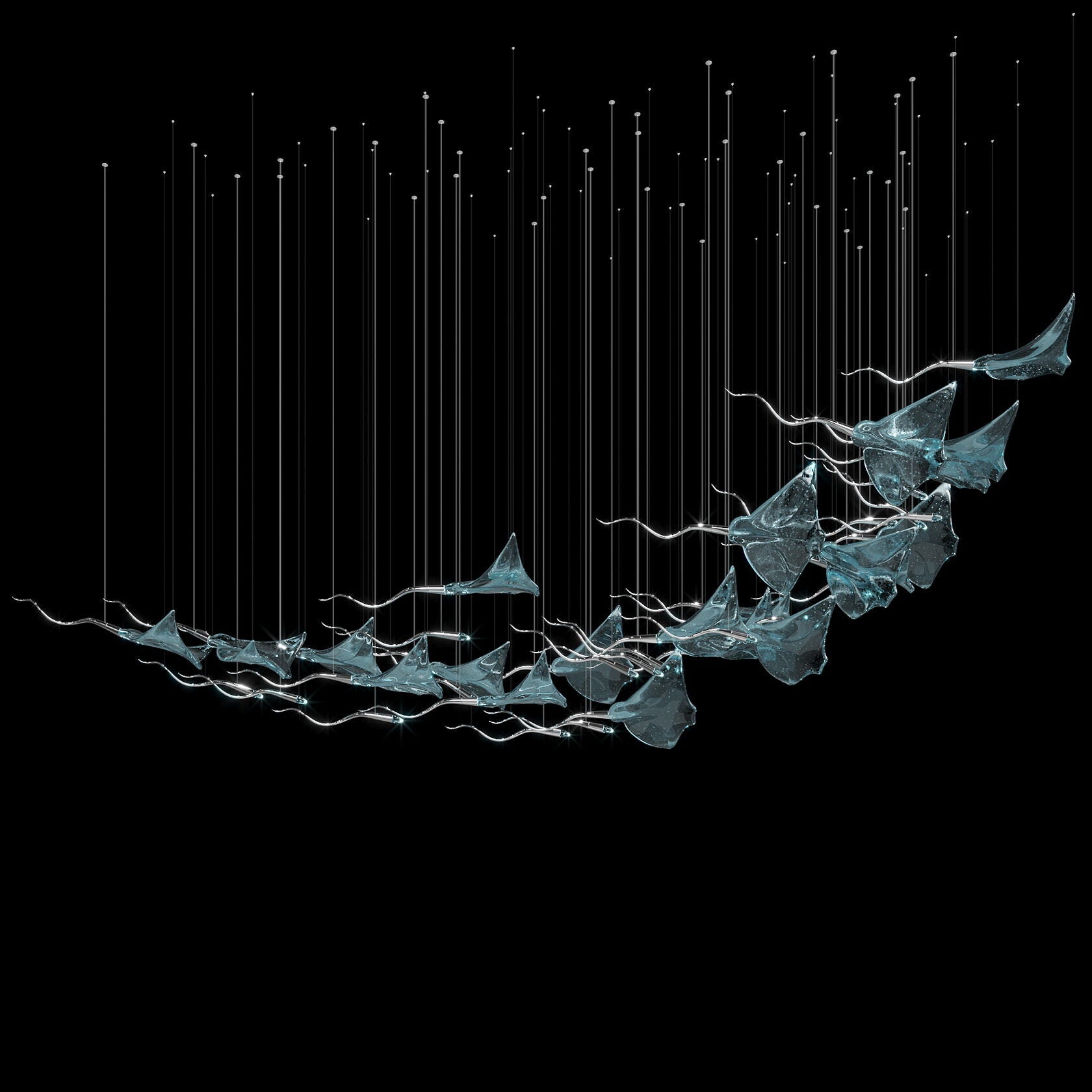 White Manta Branch Chandelier