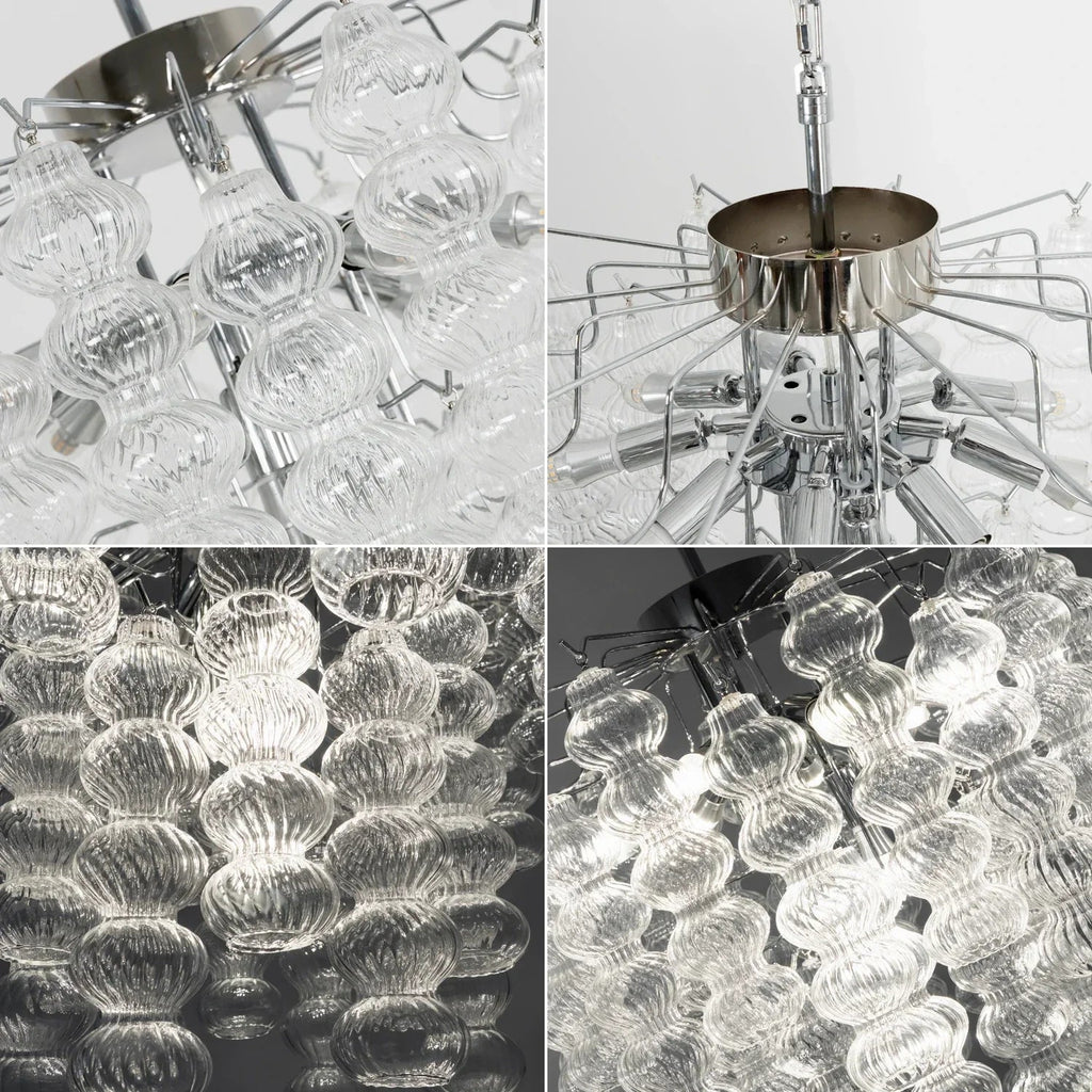Beaded Vertical Textured Glass Chandelier product image