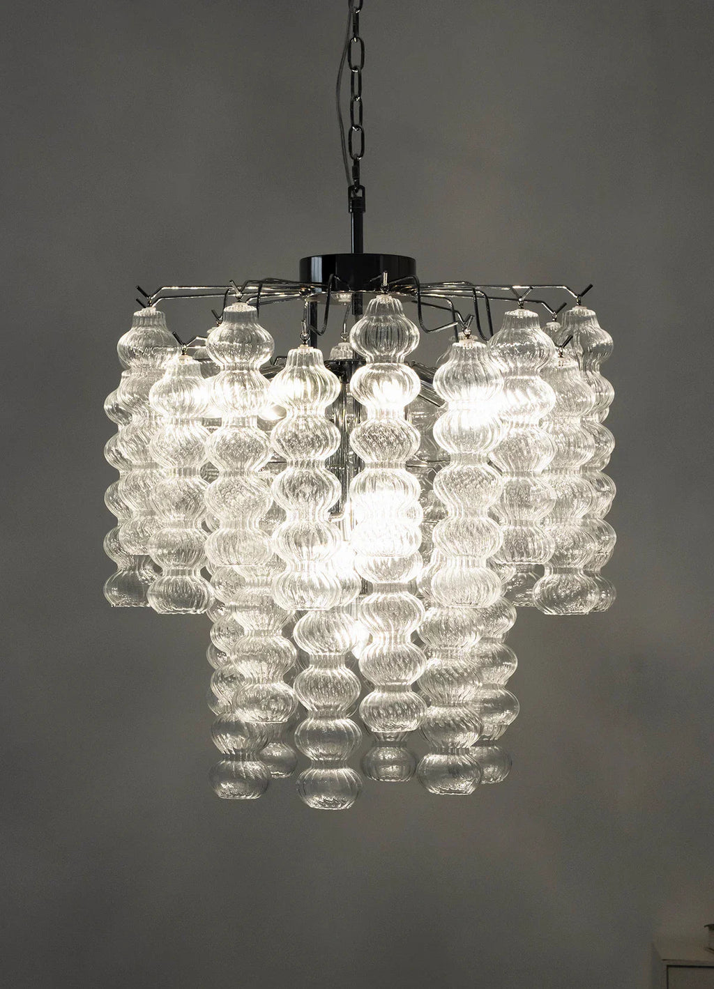 Beaded Vertical Textured Glass Chandelier product image