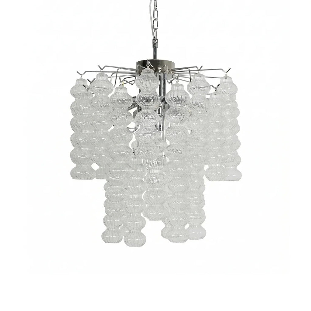 Beaded Vertical Textured Glass Chandelier product image