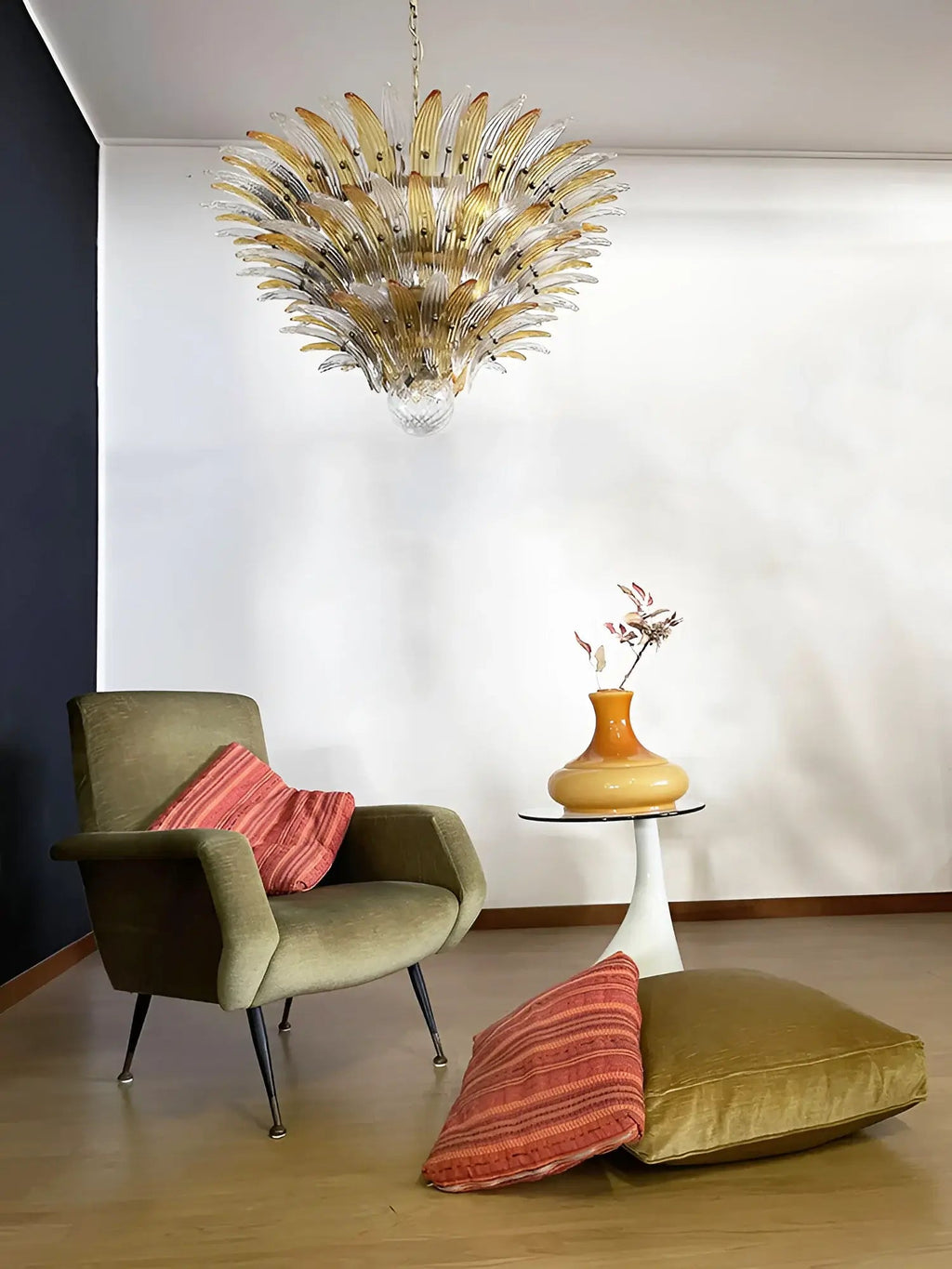 Beautifully Murano Palmette Amber Transparent Chandelier product image