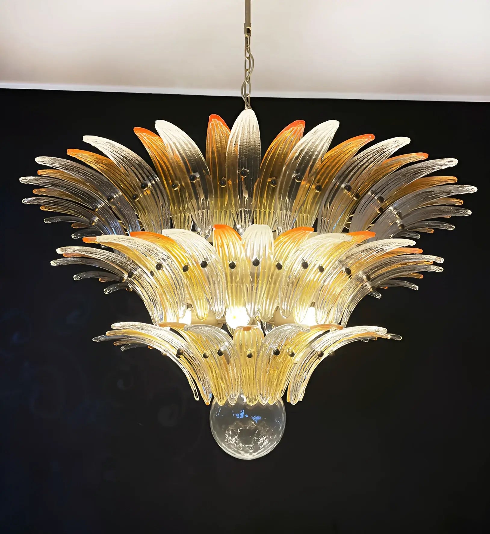 Beautifully Murano Palmette Amber Transparent Chandelier product image