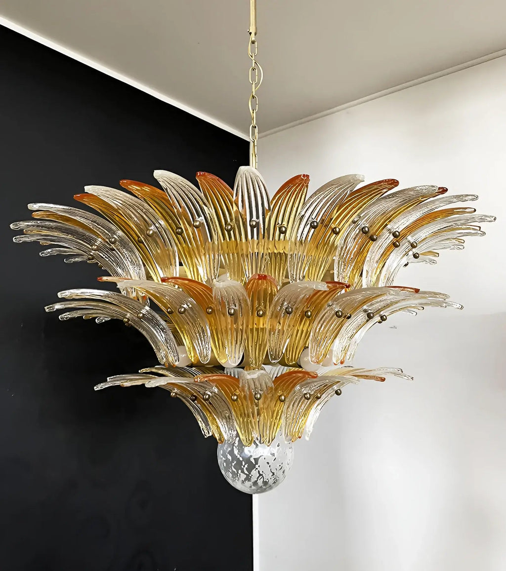 Beautifully Murano Palmette Amber Transparent Chandelier product image