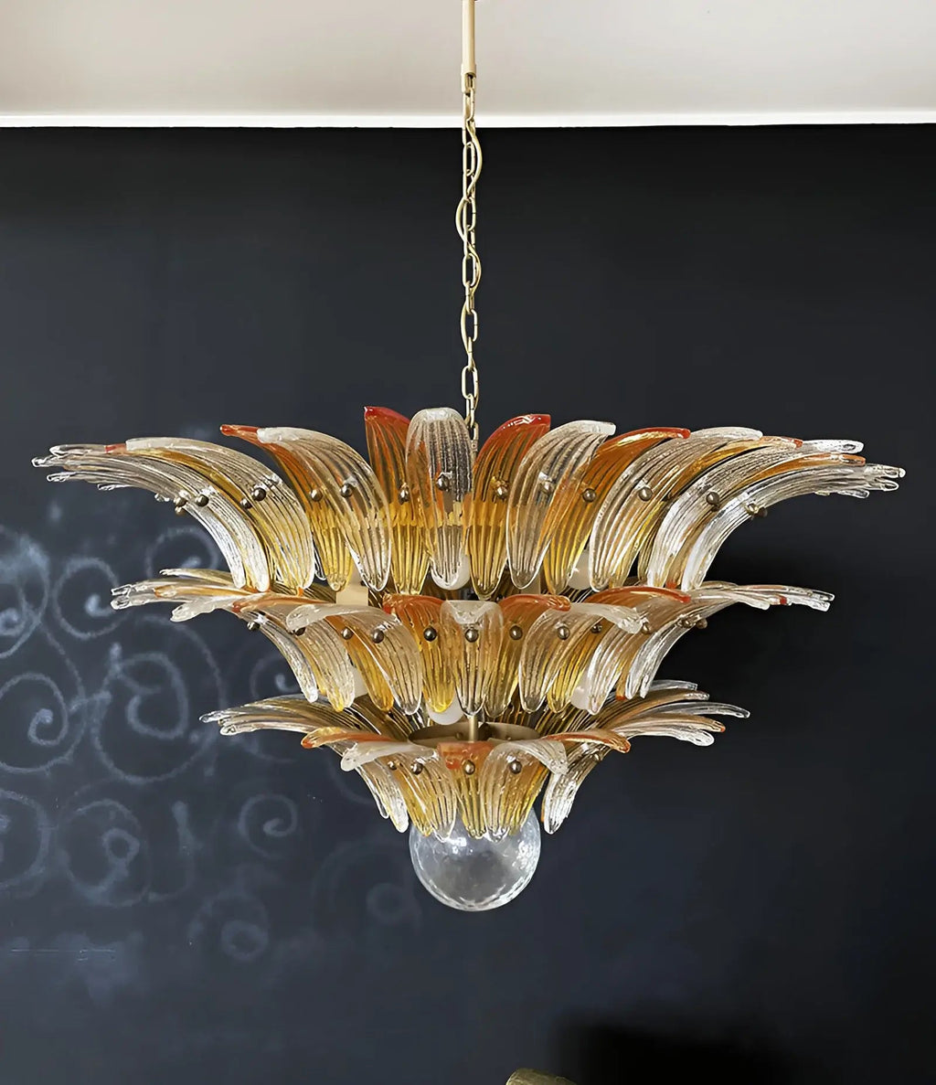 Beautifully Murano Palmette Amber Transparent Chandelier product image