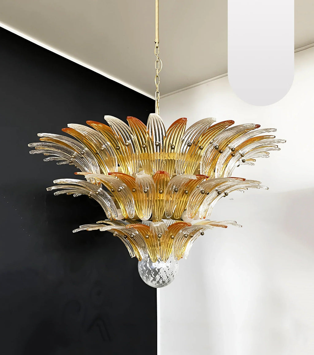 Beautifully Murano Palmette Amber Transparent Chandelier product image