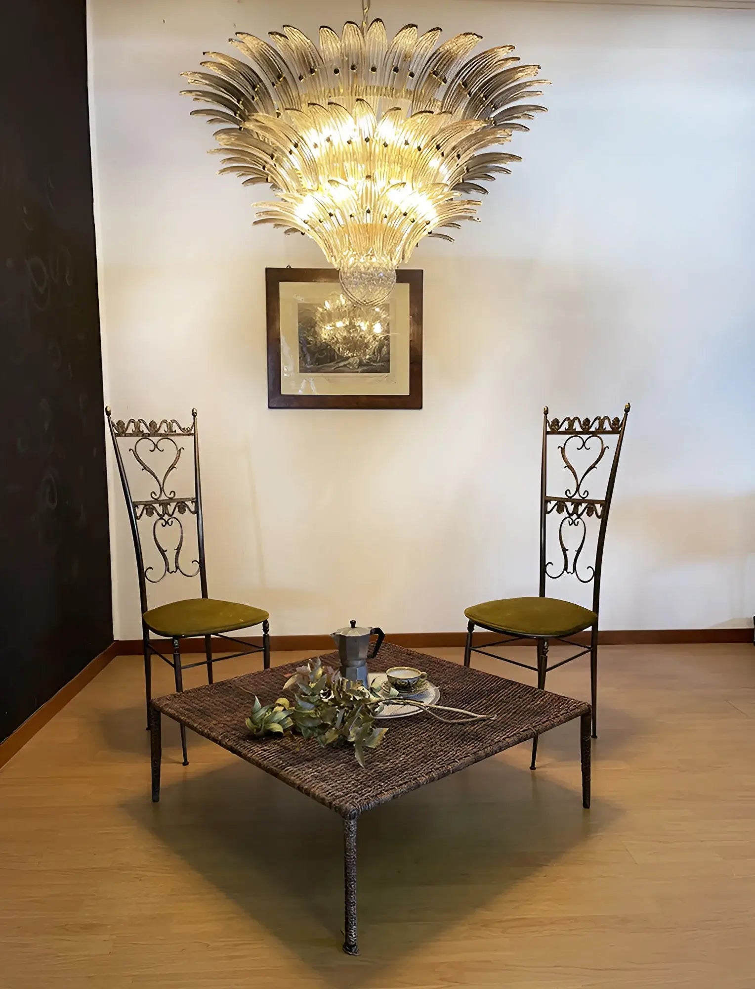 Beautifully Murano Palmette Smoked Chandelier product image