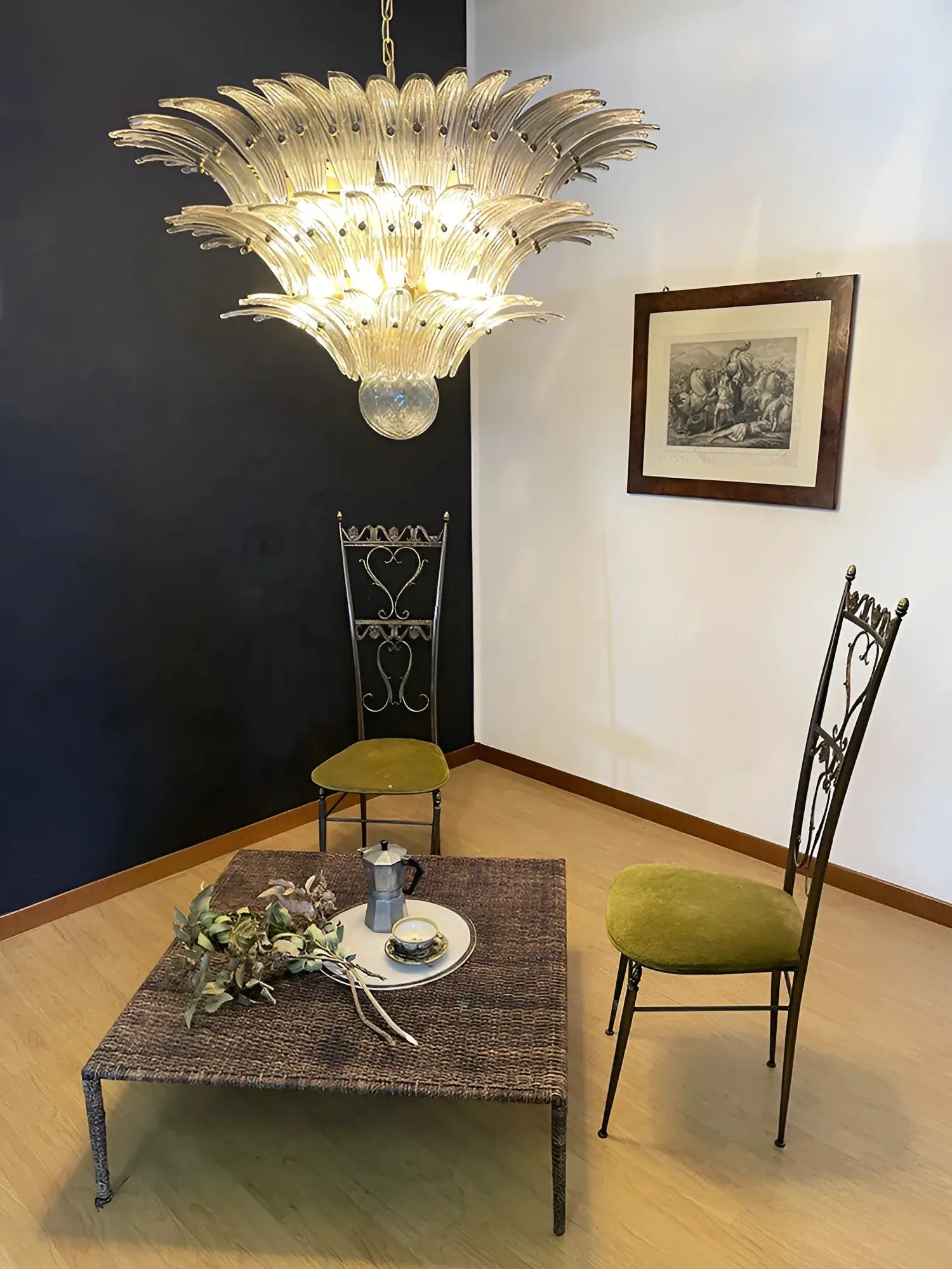Beautifully Murano Palmette Smoked Chandelier product image