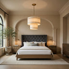 Valmont 2-Tier Alabaster Chandelier 23" detail view