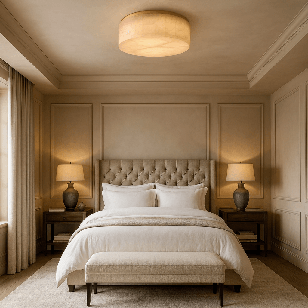 Milton Alabaster Flush Mount chandelier by Bling Lighting Studio