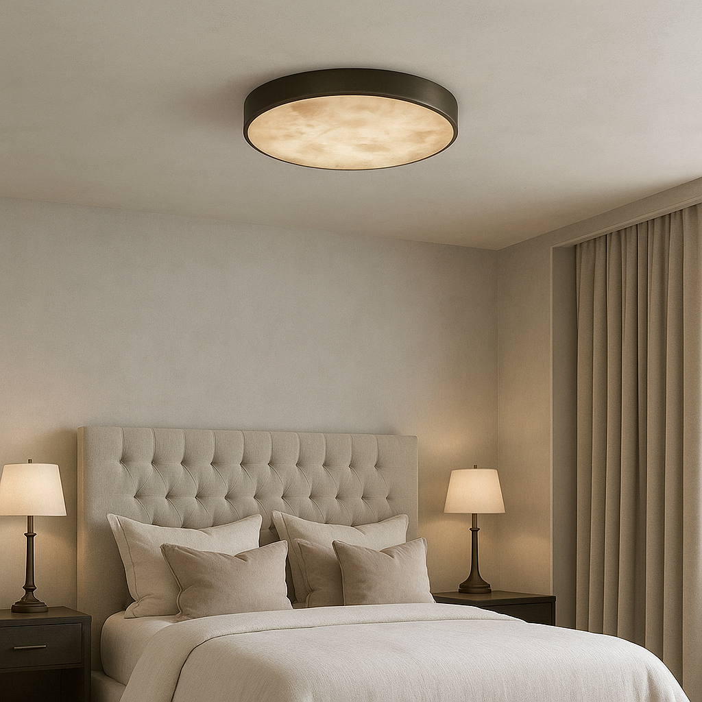 Laurel Alabaster Flush Mount lighting fixture by Bling Lighting Studio