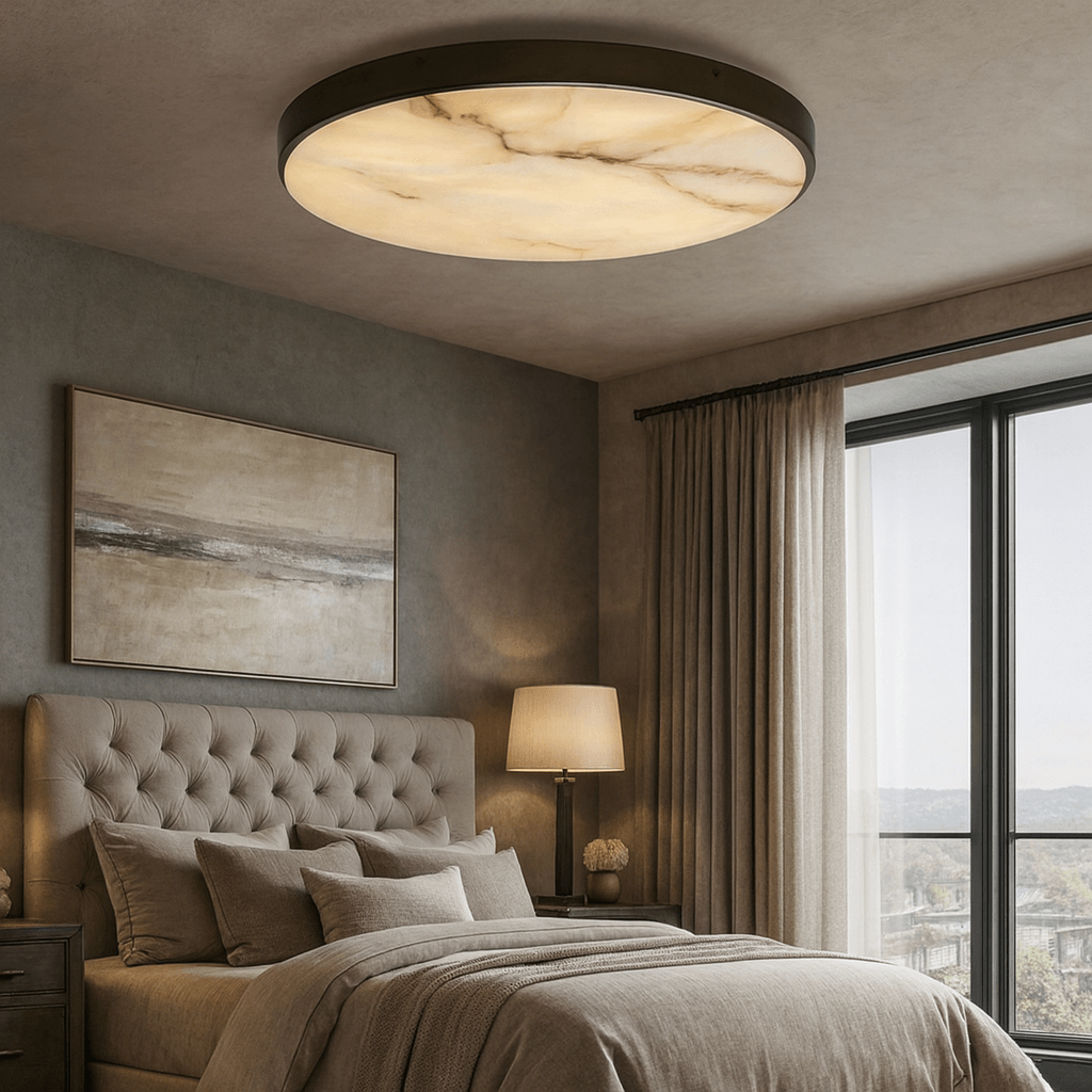 Laurel Alabaster Flush Mount lighting fixture detail view