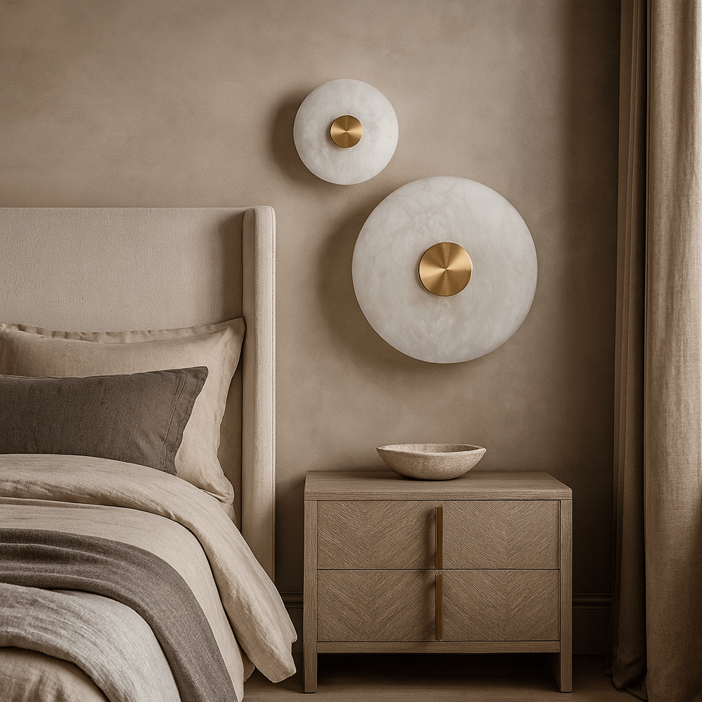 Solena Alabaster Disc Wall Sconce