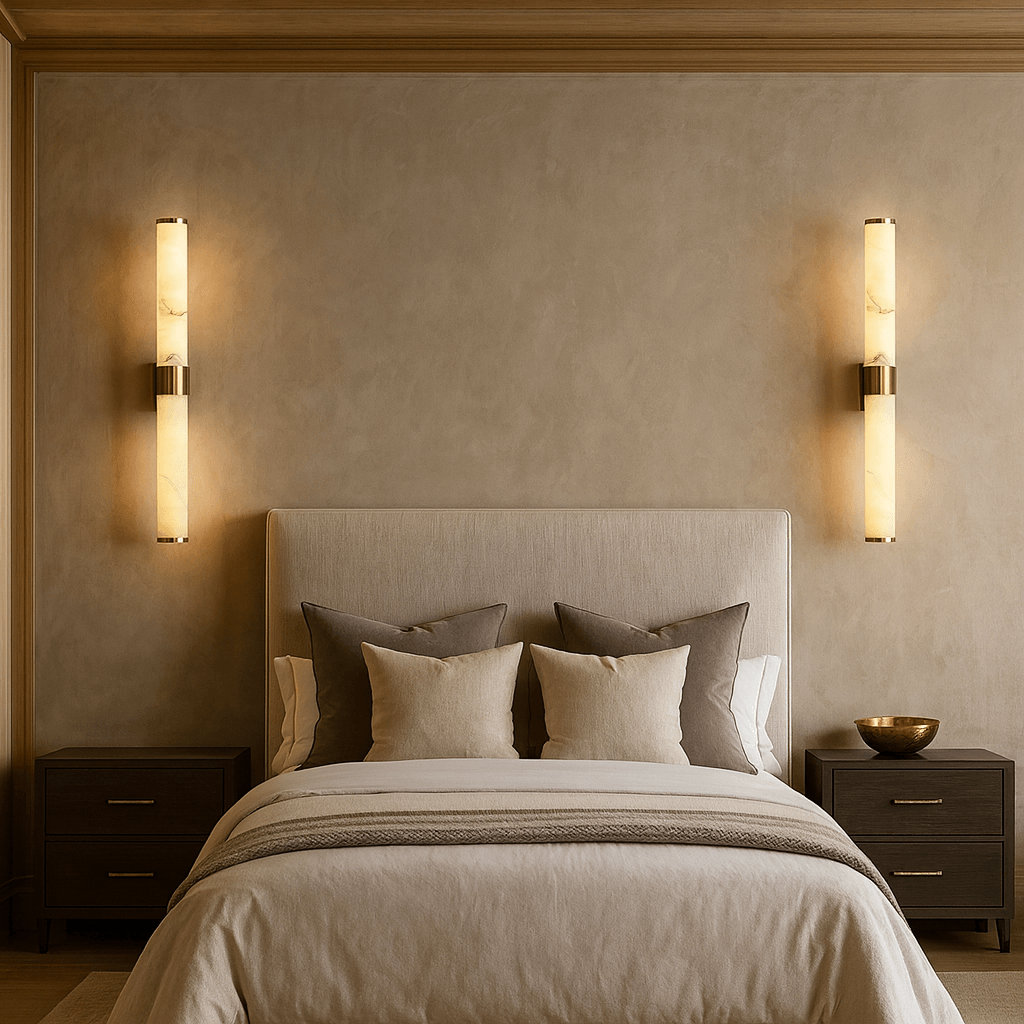 Altura 27" Alabaster & Copper Wall Sconce