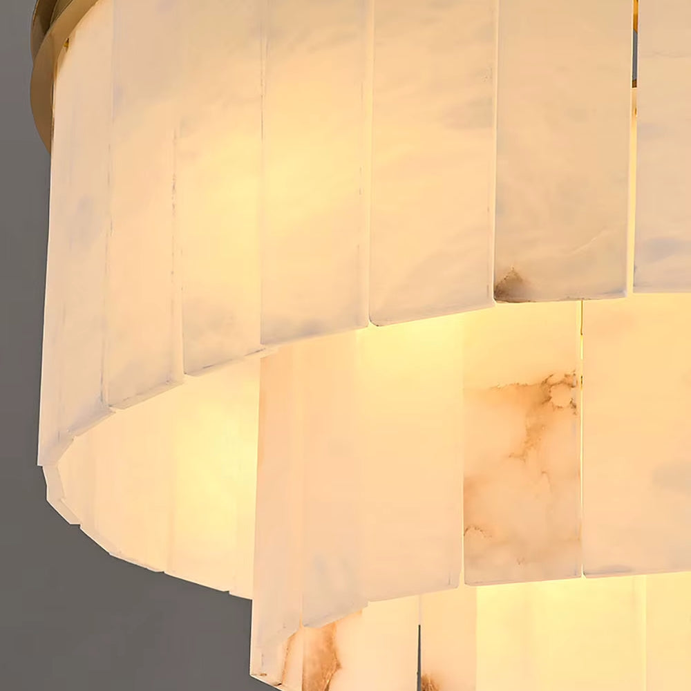 Berkley Alabaster Chandelier material and finish detail