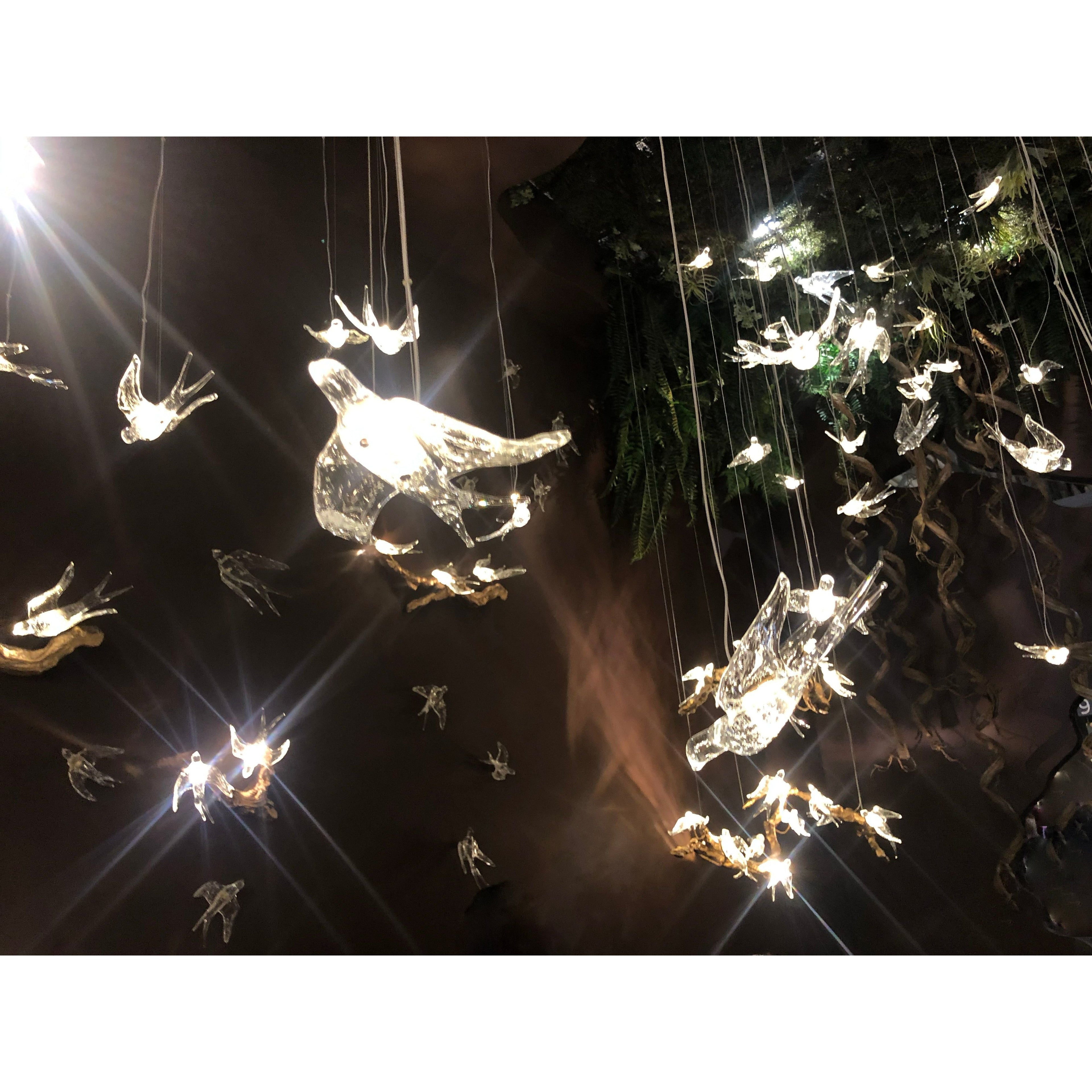 Bird Song Branching Linear Teardrop Chandelier by Bling Lighting Studio