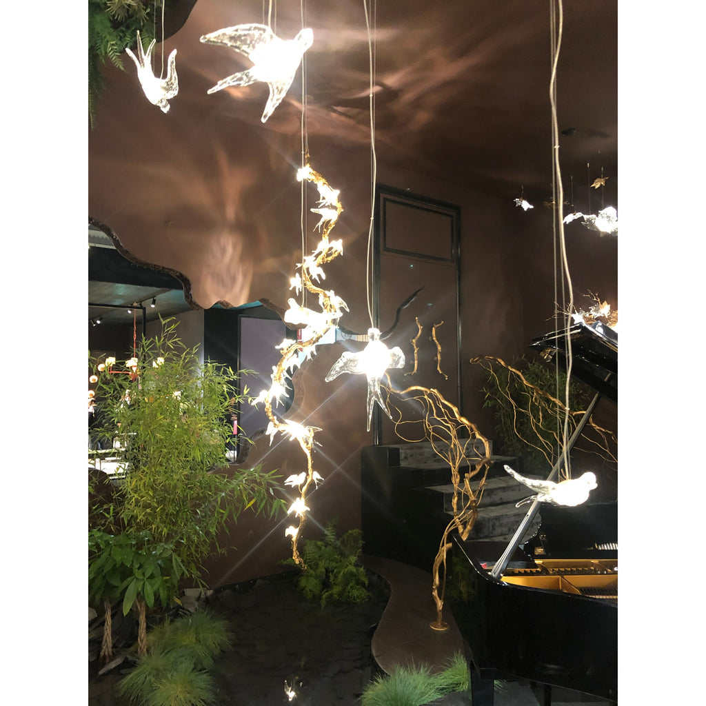 Bird Song Branching Linear Teardrop Chandelier by Bling Lighting Studio
