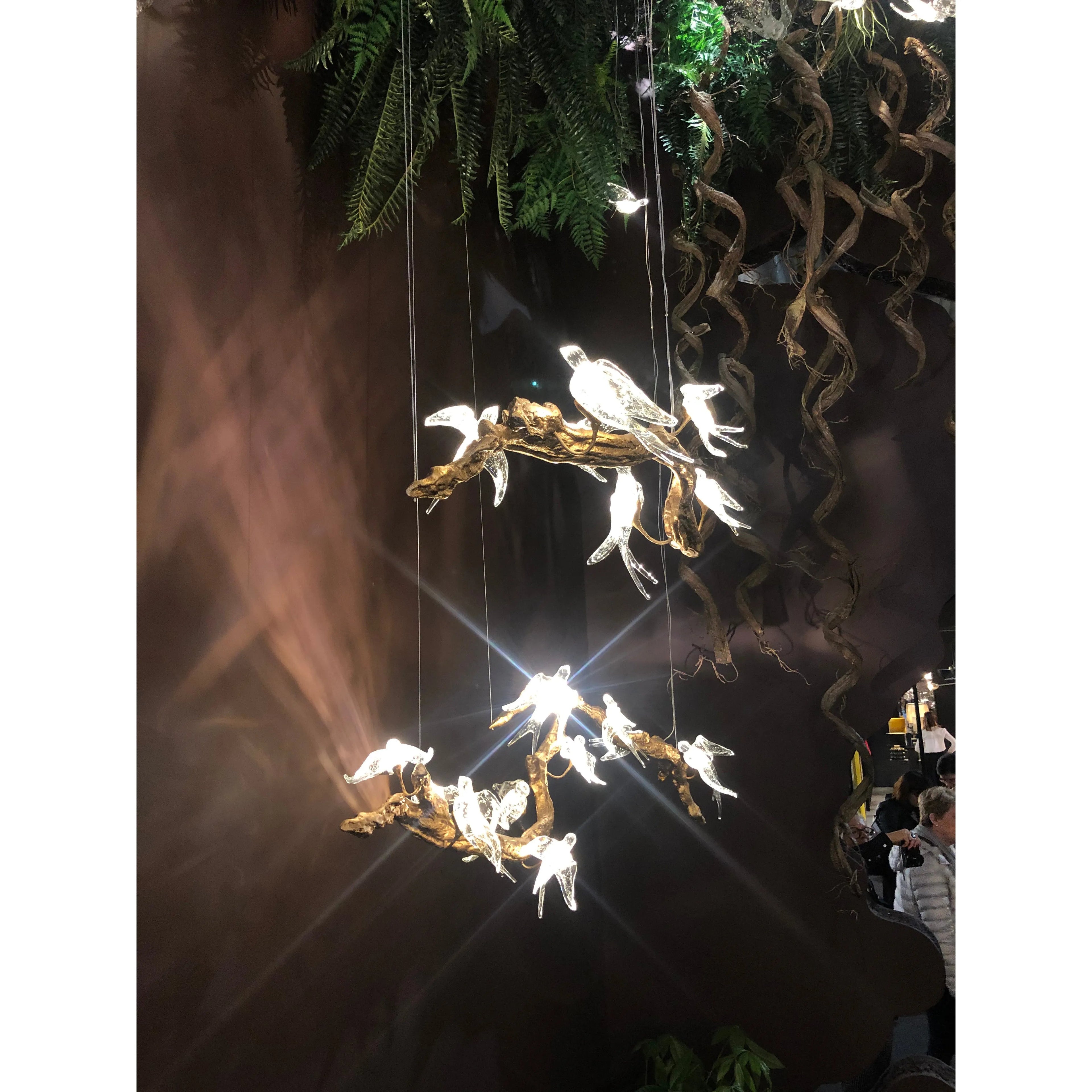 Bird Song Branching Linear Teardrop Chandelier by Bling Lighting Studio