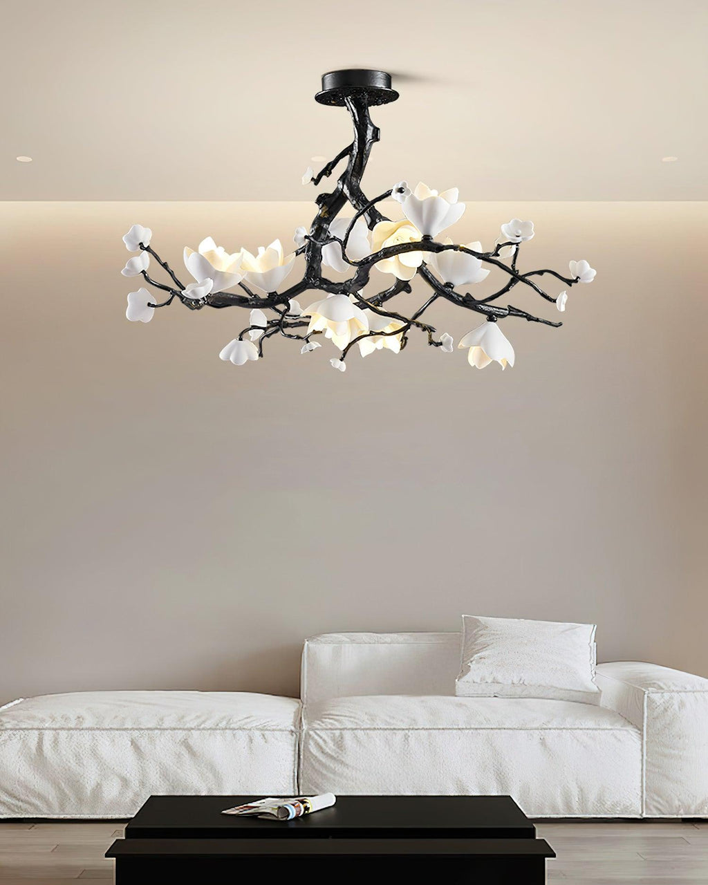 Black Branch Copper Tree Chandelier by Bling Lighting Studio