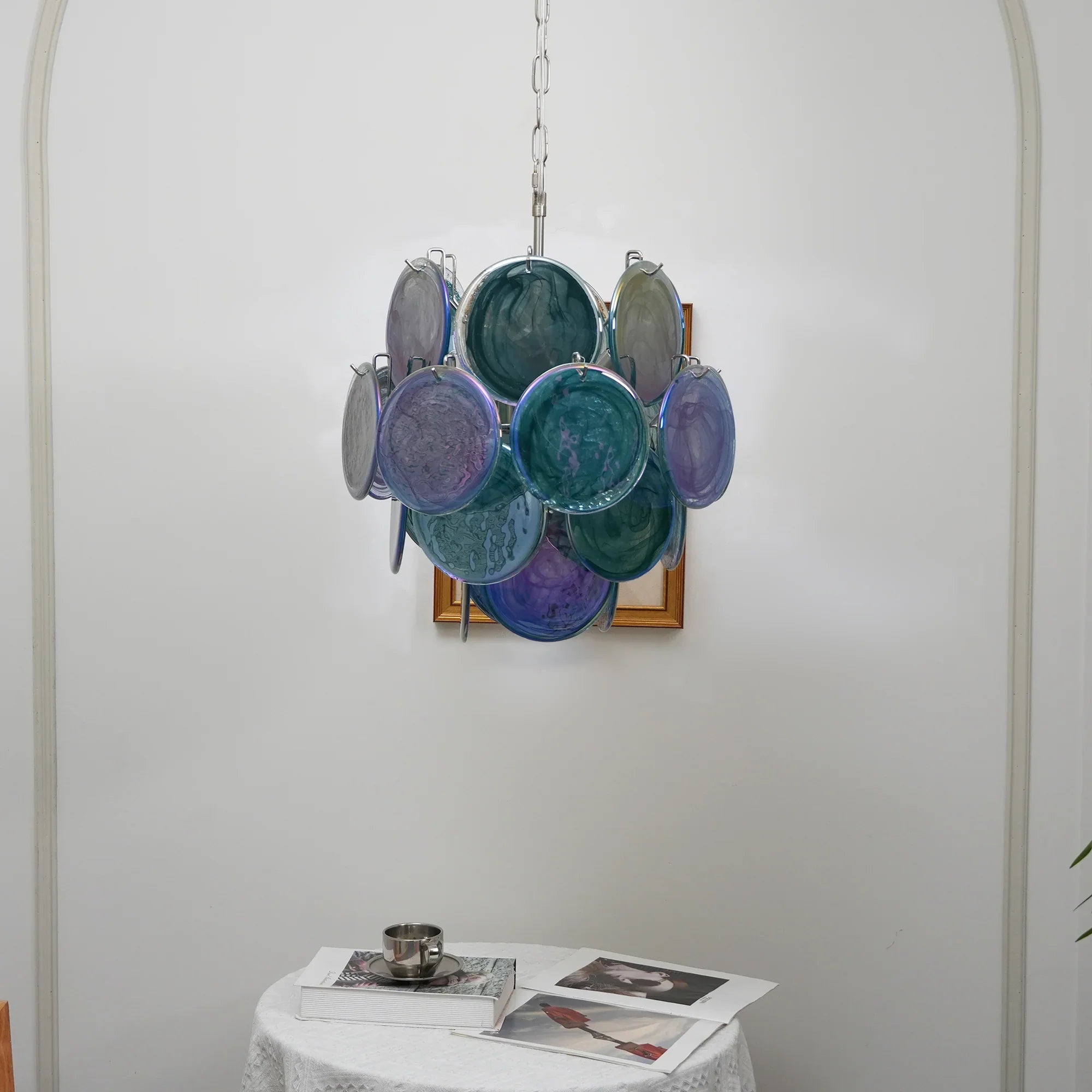 Blue Disks Murano Glass Chandelier product image