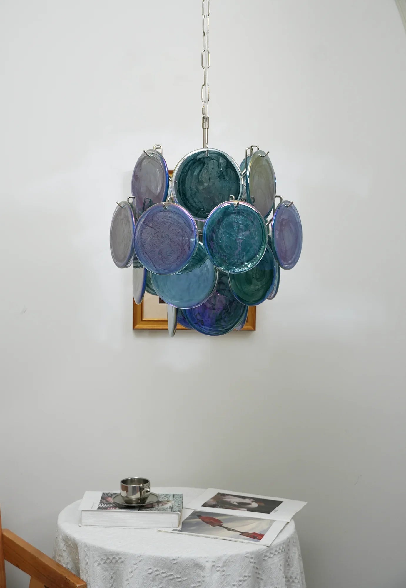 Blue Disks Murano Glass Chandelier product image