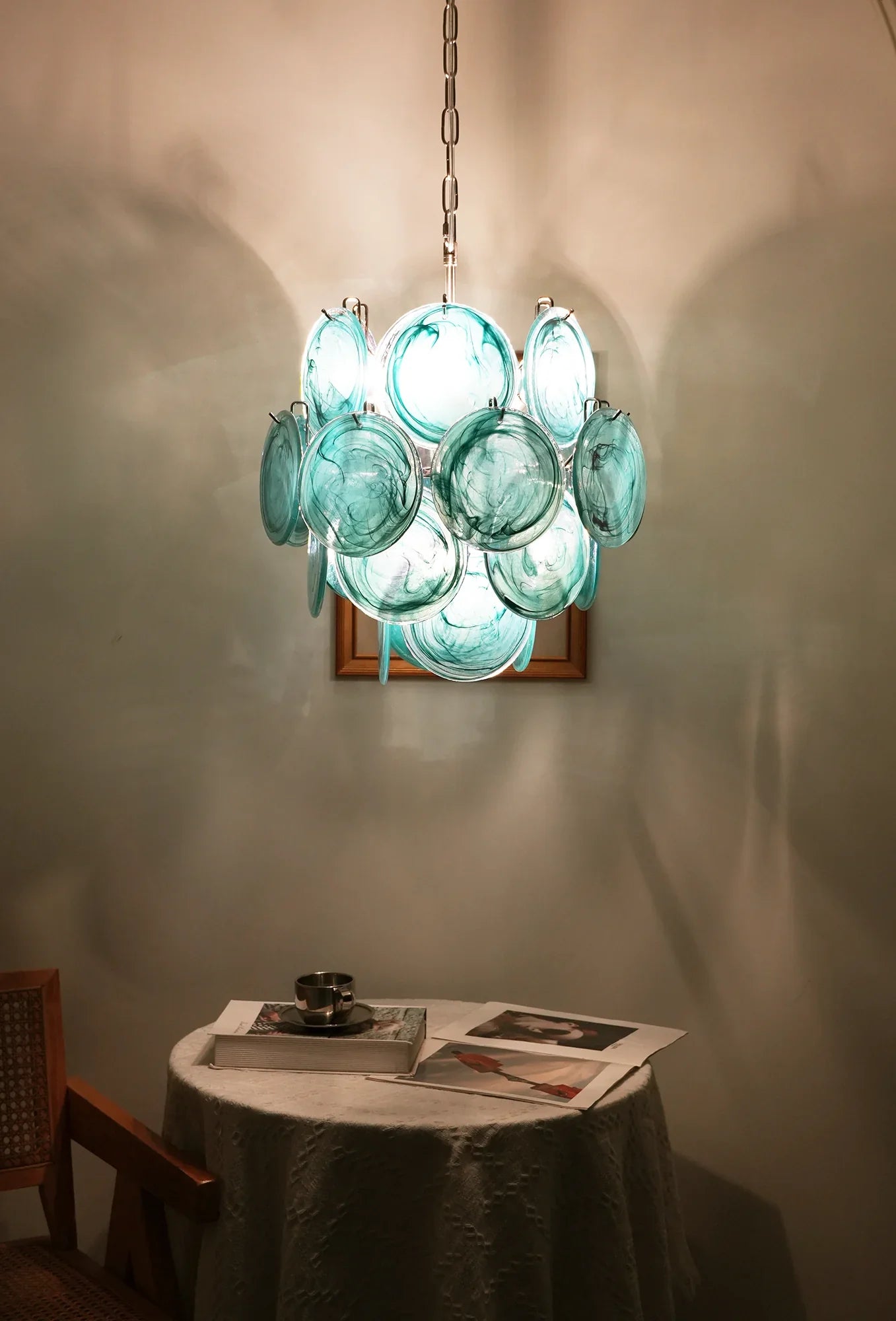 Blue Disks Murano Glass Chandelier product image