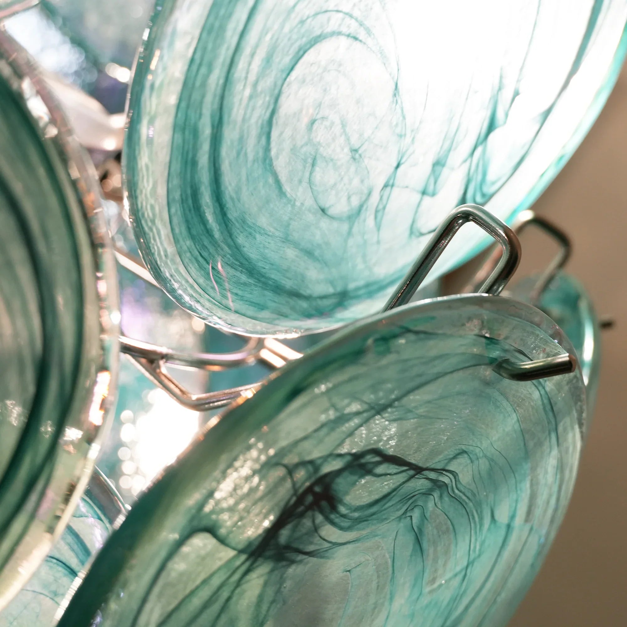 Blue Disks Murano Glass Chandelier product image