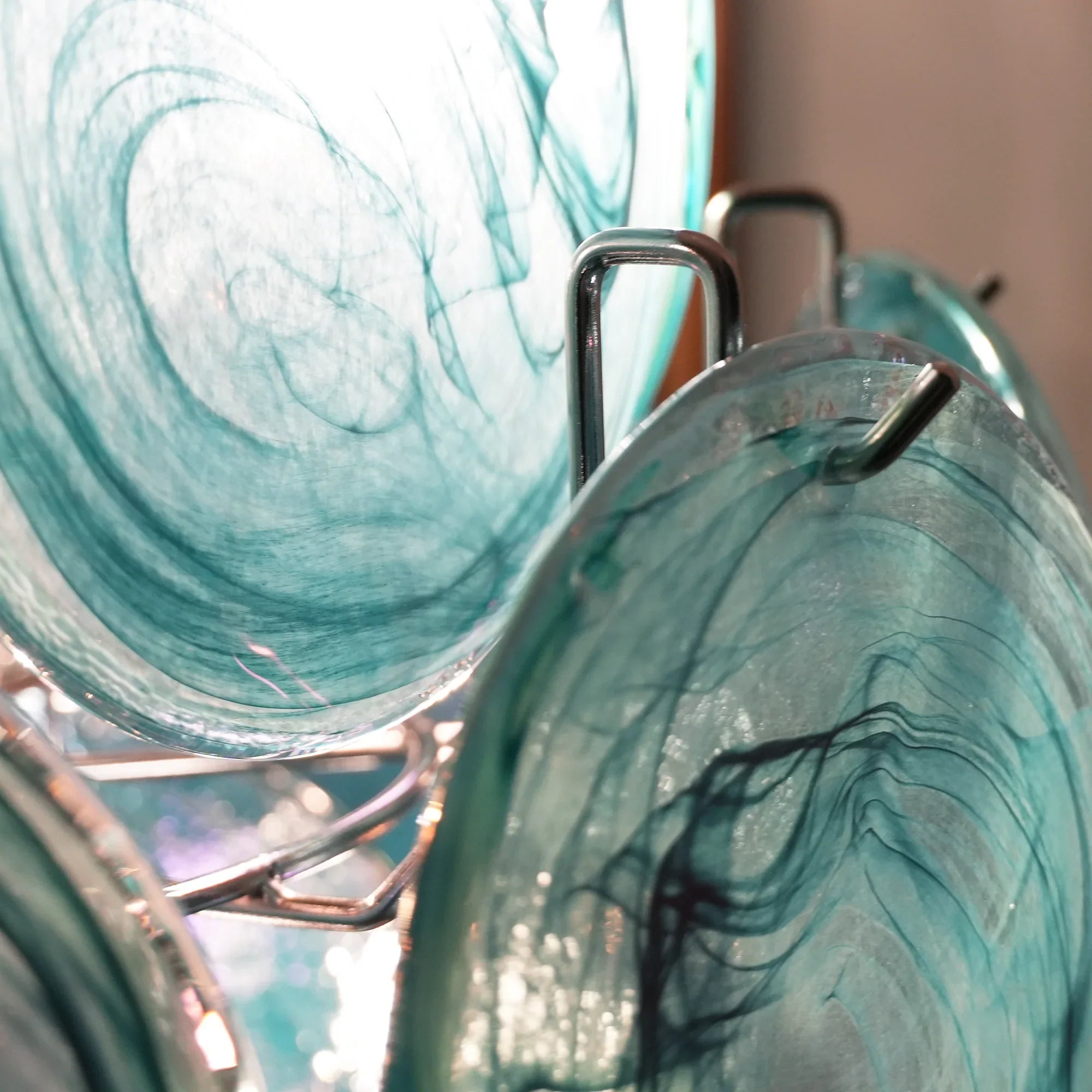 Blue Disks Murano Glass Chandelier product image