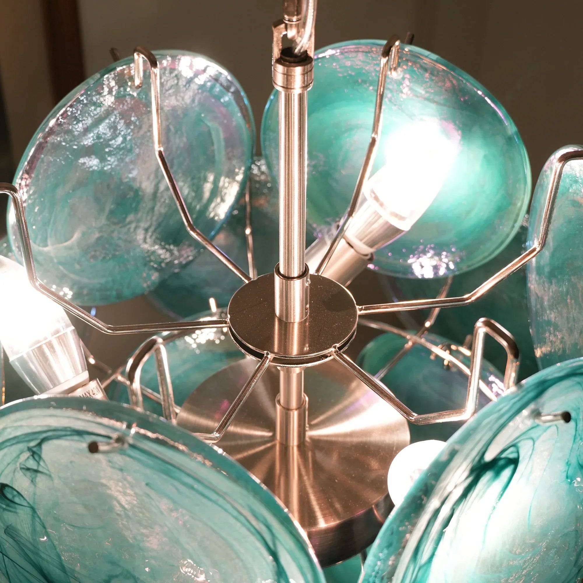 Blue Disks Murano Glass Chandelier product image