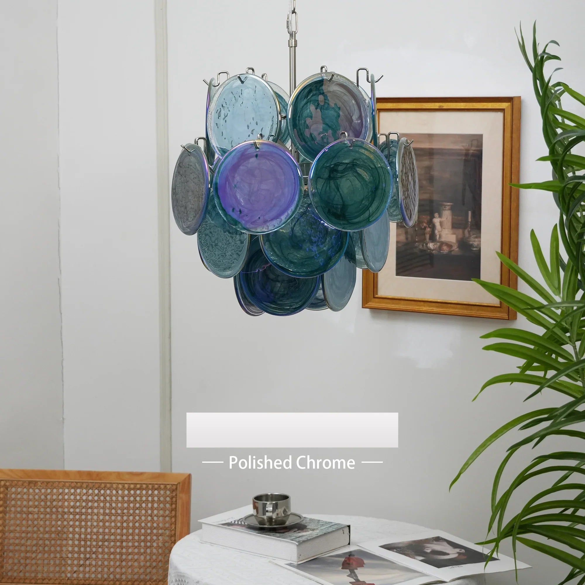 Blue Disks Murano Glass Chandelier product image