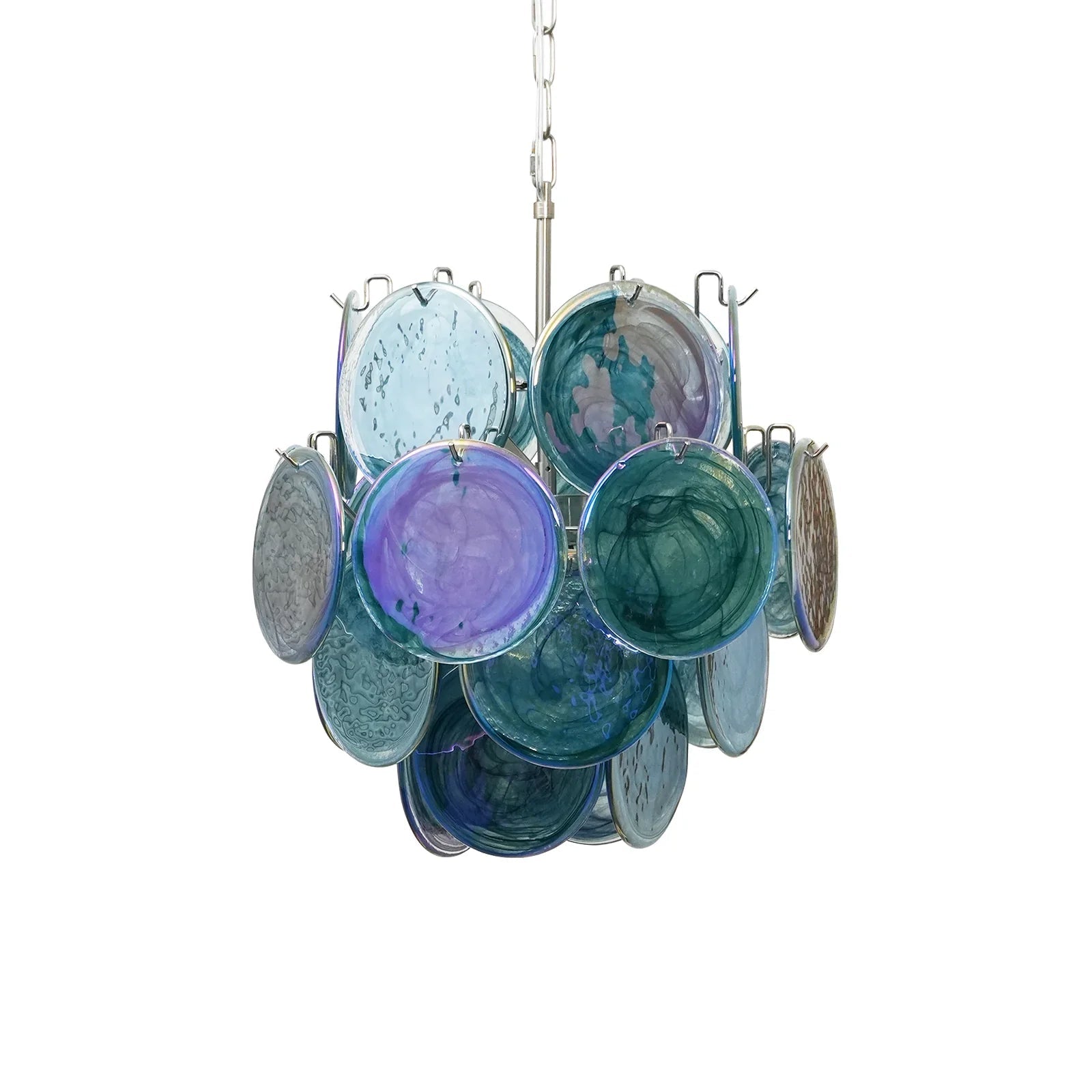 Blue Disks Murano Glass Chandelier product image