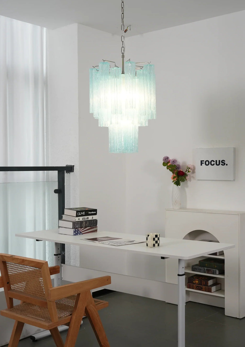 Blue Murano Glass Tube Chandelier product image