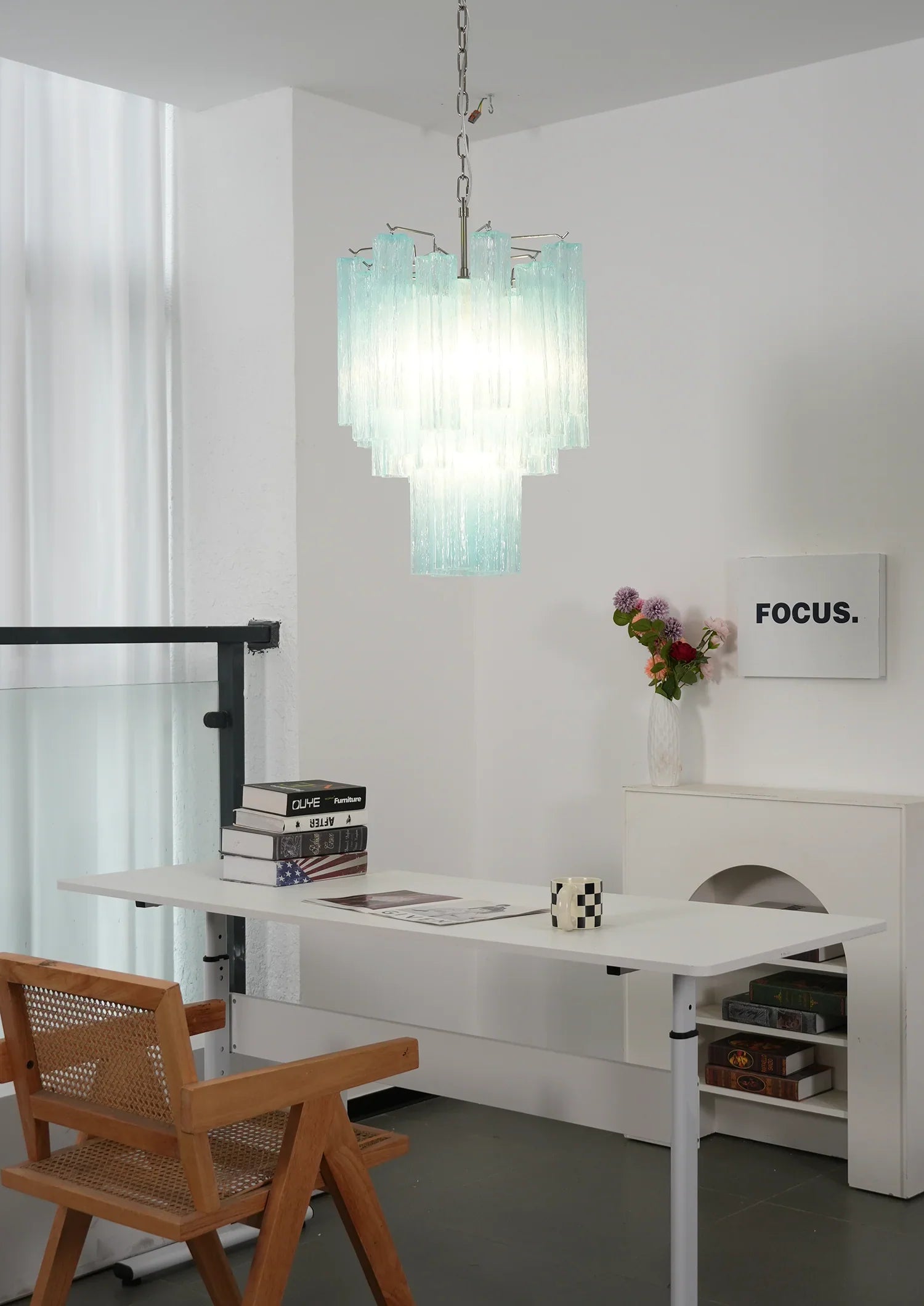 Blue Murano Glass Tube Chandelier product image