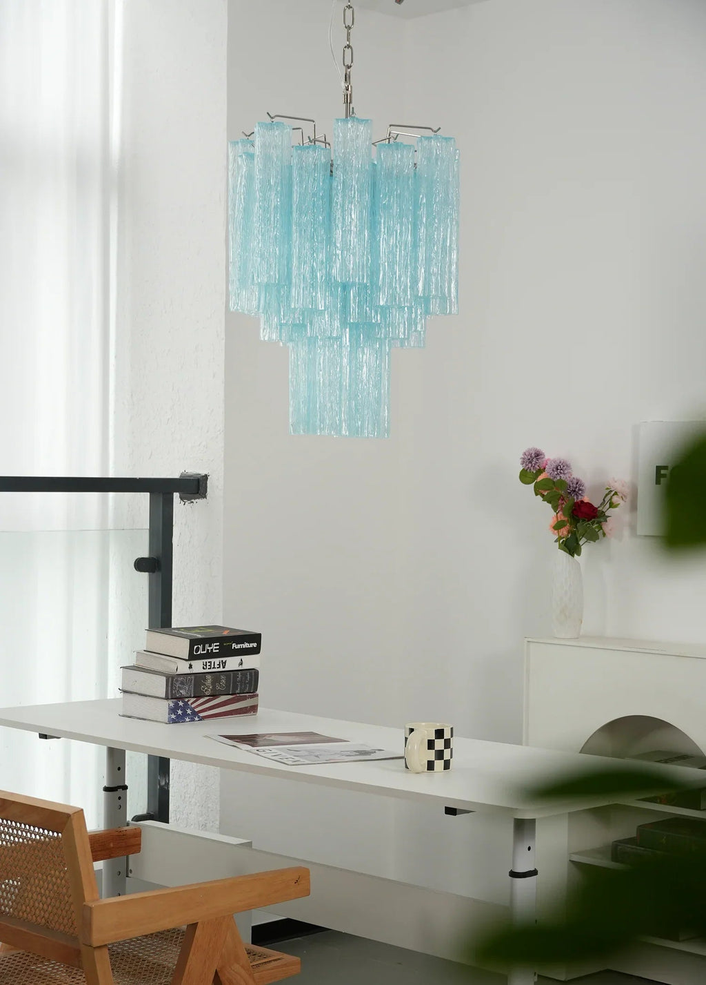Blue Murano Glass Tube Chandelier product image