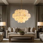 Bordwell Alabaster Chandelier 31" detail view