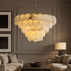 Bordwell Alabaster Chandelier 35" detail view