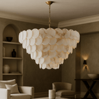 Bordwell Alabaster Chandelier 43" detail view