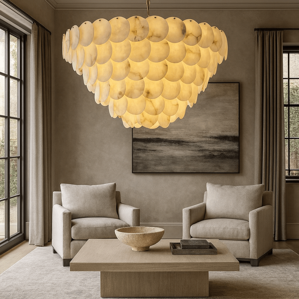 Bordwell Alabaster Chandelier 43" additional product view