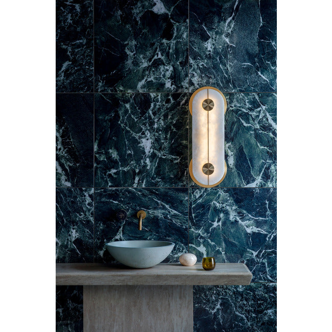 Brace Alabaster Wall Sconce by Bling Lighting Studio