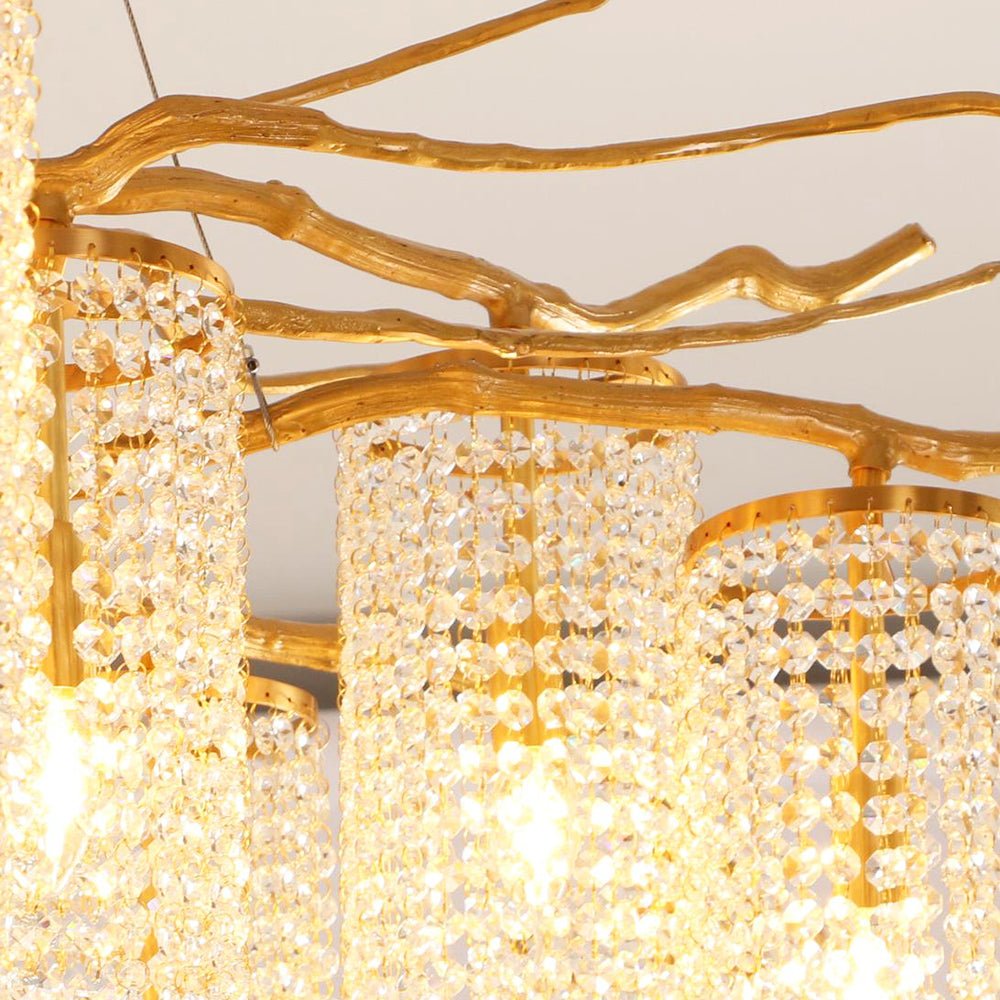 Branch and Leaf Motif Metallic Chandelier product image