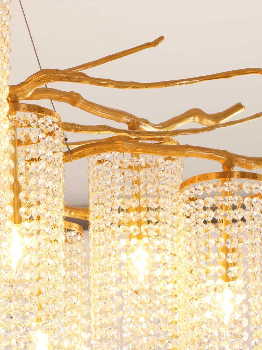 Branch and Leaf Motif Metallic Chandelier product image