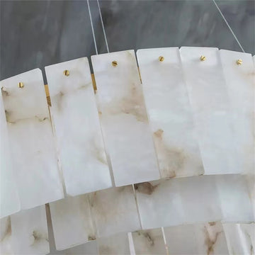 Brendra Alabaster 2-Tier Round Chandelier by Bling Lighting Studio