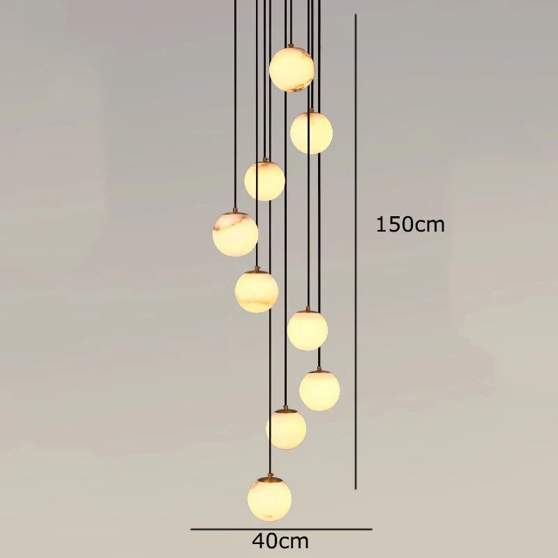 Brighton Alabaster Ball Chandelier material and finish detail
