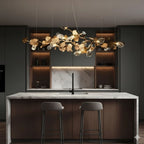 Btria Branch Copper Leaf Linear Chandelier by Bling Lighting Studio